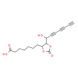 ChemSpider 2D Image | Oxo-5-(1-hydroxy-2,4,6-heptatriynyl)-1,3-dioxolane-4-heptanoic acid | C17H18O6
