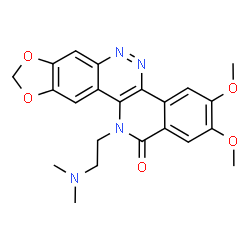 ChemSpider 2D Image | 12-[2-(dimethylamino)ethyl]-2,3-dimethoxy[1,3]dioxolo[4,5-g]isoquino[4,3-c]cinnolin-13(12H)-one | C22H22N4O5