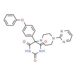 ChemSpider 2D Image | 5-(4-PHENOXYPHENYL)-5-(4-PYRIMIDIN-2-YLPIPERAZIN-1-YL)PYRIMIDINE-2,4,6(2H,3H)-TRIONE | C24H22N6O4