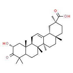 ChemSpider 2D Image | (2alpha,5xi)-2-Hydroxy-3-oxoolean-12-en-30-oic acid | C30H46O4