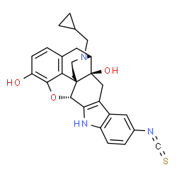 ChemSpider 2D Image | (1S,2S,13R,21R)-22-(Cyclopropylmethyl)-7-isothiocyanato-14-oxa-11,22-diazaheptacyclo[13.9.1.0~1,13~.0~2,21~.0~4,12~.0~5,10~.0~19,25~]pentacosa-4(12),5,7,9,15(25),16,18-heptaene-2,16-diol | C27H25N3O3S
