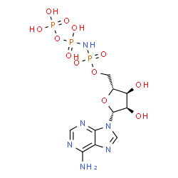 ChemSpider 2D Image | 5'-O-(Hydroxy{[hydroxy(phosphonooxy)phosphoryl]amino}phosphoryl)adenosine | C10H17N6O12P3