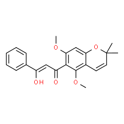 ChemSpider 2D Image | (2Z)-1-(5,7-Dimethoxy-2,2-dimethyl-2H-chromen-6-yl)-3-hydroxy-3-phenyl-2-propen-1-one | C22H22O5