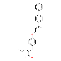 ChemSpider 2D Image | (2S)-3-(4-{[(2E)-3-(4-Biphenylyl)-2-buten-1-yl]oxy}phenyl)-2-ethoxypropanoic acid | C27H28O4
