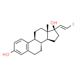 ChemSpider 2D Image | (17alpha,20E)-21-Iodo-19-norpregna-1,3,5(10),20-tetraene-3,17-diol | C20H25IO2