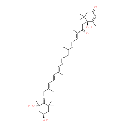 ChemSpider 2D Image | (3'R,5'S,6S)-3',5',6-Trihydroxy-4,7'-didehydro-5',6,7,8-tetrahydro-beta,beta-carotene-3,8-dione | C40H54O5