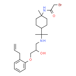 ChemSpider 2D Image | N-[4-(2-{[3-(2-Allylphenoxy)-2-hydroxypropyl]amino}-2-propanyl)-1-methylcyclohexyl]-2-bromoacetamide | C24H37BrN2O3