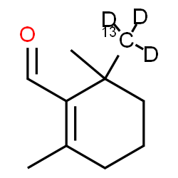 ChemSpider 2D Image | 2,6-dimethyl-6-(trideuteriomethyl)cyclohexene-1-carbaldehyde | C913CH13D3O