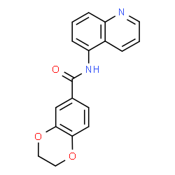 ChemSpider 2D Image | N-(5-Quinolinyl)-2,3-dihydro-1,4-benzodioxine-6-carboxamide | C18H14N2O3