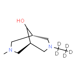 ChemSpider 2D Image | (1R,5S)-3-(~2~H_5_)Ethyl-7-methyl-3,7-diazabicyclo[3.3.1]nonan-9-ol | C10H15D5N2O
