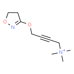 ChemSpider 2D Image | 4-(4,5-Dihydro-1,2-oxazol-3-yloxy)-N,N,N-trimethyl-2-butyn-1-aminium | C10H17N2O2