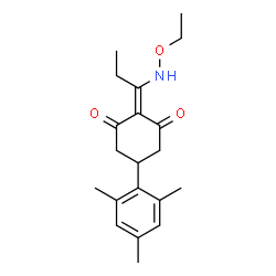 ChemSpider 2D Image | 2-[1-(Ethoxyamino)propylidene]-5-mesityl-1,3-cyclohexanedione | C20H27NO3