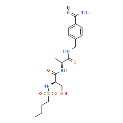 ChemSpider 2D Image | N-(Butylsulfonyl)-D-seryl-N-(4-carbamimidoylbenzyl)-L-alaninamide | C18H29N5O5S