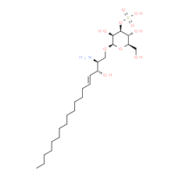 ChemSpider 2D Image | (2S,3R,4E)-2-Amino-3-hydroxy-4-octadecen-1-yl 3-O-sulfo-beta-D-mannopyranoside | C24H47NO10S