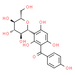 ChemSpider 2D Image | (1R)-1,5-Anhydro-1-[2,4,6-trihydroxy-3-(4-hydroxybenzoyl)phenyl]-L-glucitol | C19H20O10