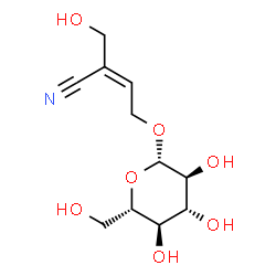ChemSpider 2D Image | (2E)-4-(beta-L-Glucopyranosyloxy)-2-(hydroxymethyl)-2-butenenitrile | C11H17NO7