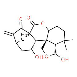 ChemSpider 2D Image | (1S,8S,9S,12S,13S,14S)-9,14-Dihydroxy-7,7-dimethyl-17-methylene-3,10-dioxapentacyclo[14.2.1.0~1,13~.0~4,12~.0~8,12~]nonadecane-2,18-dione | C20H26O6