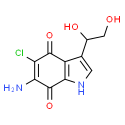 ChemSpider 2D Image | 6-Amino-5-chloro-3-(1,2-dihydroxyethyl)-1H-indole-4,7-dione | C10H9ClN2O4