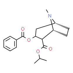 ChemSpider 2D Image | Isopropyl (1R,5R)-3-(benzoyloxy)-8-methyl-8-azabicyclo[3.2.1]octane-2-carboxylate | C19H25NO4