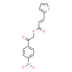 ChemSpider 2D Image | 2-(4-Nitrophenyl)-2-oxoethyl (2E)-3-(2-thienyl)acrylate | C15H11NO5S
