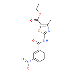 ChemSpider 2D Image | Ethyl 4-methyl-2-[(3-nitrobenzoyl)amino]-1,3-thiazole-5-carboxylate | C14H13N3O5S