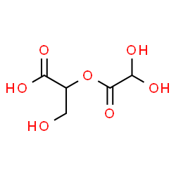 ChemSpider 2D Image | 2-(2,2-Dihydroxyacetoxy)-3-hydroxypropanoic acid | C5H8O7