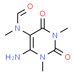 ChemSpider 2D Image | N-(6-Amino-1,3-dimethyl-2,4-dioxo-1,2,3,4-tetrahydro-5-pyrimidinyl)-N-methylformamide | C8H12N4O3