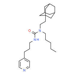 ChemSpider 2D Image | 1-[2-(Adamantan-1-yl)ethyl]-1-pentyl-3-[3-(4-pyridinyl)propyl]urea | C26H41N3O