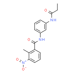 ChemSpider 2D Image | 2-Methyl-3-nitro-N-[3-(propionylamino)phenyl]benzamide | C17H17N3O4