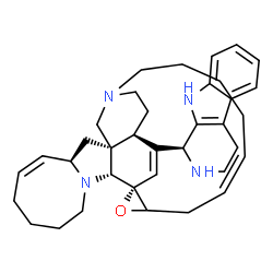 ChemSpider 2D Image | (1S,5Z,14S,15R,17R,18Z,25R)-27-[(1S)-2,3,4,9-Tetrahydro-1H-beta-carbolin-1-yl]-2-oxa-11,24-diazahexacyclo[12.11.2.1~11,15~.0~1,3~.0~15,25~.0~17,24~]octacosa-5,18,26-triene | C36H46N4O