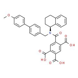 ChemSpider 2D Image | 5-{[(4'-Methoxy-4-biphenylyl)methyl][(1S)-1,2,3,4-tetrahydro-1-naphthalenyl]carbamoyl}-1,2,4-benzenetricarboxylic acid | C34H29NO8