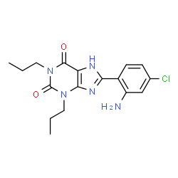 ChemSpider 2D Image | 1,3-dipropyl-8-(2-amino-4-chlorophenyl)xanthine | C17H20ClN5O2