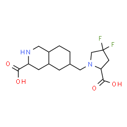 ChemSpider 2D Image | 6-((2-carboxy-4,4-difluoro-1-pyrrolidinyl)methyl)decahydro-3-isoquinolinecarboxylic acid | C16H24F2N2O4
