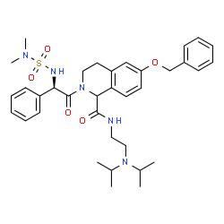 ChemSpider 2D Image | 6-(Benzyloxy)-N-[2-(diisopropylamino)ethyl]-2-{(2R)-2-[(dimethylsulfamoyl)amino]-2-phenylacetyl}-1,2,3,4-tetrahydro-1-isoquinolinecarboxamide | C35H47N5O5S
