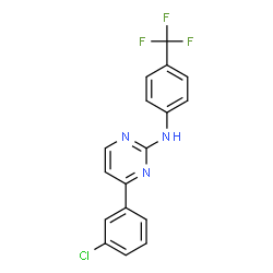 ChemSpider 2D Image | 4-(3-Chlorophenyl)-N-[4-(trifluoromethyl)phenyl]-2-pyrimidinamine | C17H11ClF3N3