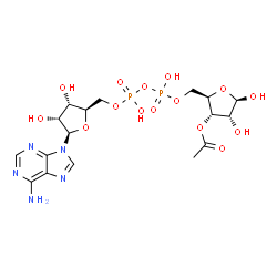ChemSpider 2D Image | (2R,3S,4R,5R)-2-({[{[{[(2R,3S,4R,5R)-5-(6-Amino-9H-purin-9-yl)-3,4-dihydroxytetrahydro-2-furanyl]methoxy}(hydroxy)phosphoryl]oxy}(hydroxy)phosphoryl]oxy}methyl)-4,5-dihydroxytetrahydro-3-furanyl aceta
te | C17H25N5O15P2