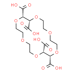 ChemSpider 2D Image | (2S,3S,11S,12S)-1,4,7,10,13,16-Hexaoxacyclooctadecane-2,3,11,12-tetracarboxylic acid | C16H24O14