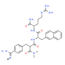 ChemSpider 2D Image | N-[2-(4-Carbamimidoylbenzyl)-3-(dimethylamino)-3-oxopropanoyl]-3-(2-naphthyl)-L-alanyl-N~5~-(diaminomethylene)-L-ornithinamide | C32H41N9O4