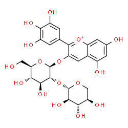 ChemSpider 2D Image | Delphinidin-3-O-(2''-O-beta-xylopyranosyl-beta-glucopyranoside) | C26H29O16