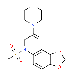 ChemSpider 2D Image | N-(1,3-Benzodioxol-5-yl)-N-[2-(4-morpholinyl)-2-oxoethyl]methanesulfonamide | C14H18N2O6S