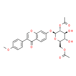 ChemSpider 2D Image | 3-(4-Methoxyphenyl)-4-oxo-4H-chromen-7-yl 2,6-di-O-acetyl-beta-D-glucopyranoside | C26H26O11