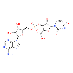 ChemSpider 2D Image | [(2R,3S,4R,5R)-5-(6-Amino-9H-purin-9-yl)-3,4-dihydroxytetrahydro-2-furanyl]methyl (2R,3S,4R,5R)-5-(2,4-dioxo-3,4-dihydro-1(2H)-pyrimidinyl)-4-hydroxy-2-(hydroxymethyl)tetrahydro-3-furanyl hydrogen pho
sphate | C19H24N7O12P