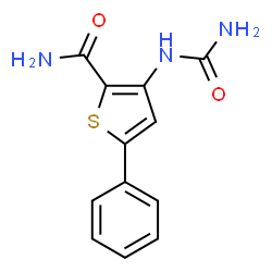 ChemSpider 2D Image | 3-(Carbamoylamino)-5-phenyl-2-thiophenecarboxamide | C12H11N3O2S
