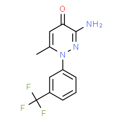 ChemSpider 2D Image | 3-Amino-1-(3-trifluoromethylphenyl)-6-methyl-1H-pyridazin-4-one | C12H10F3N3O