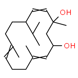 ChemSpider 2D Image | 12-Isopropyl-1,5,9-trimethyl-4,8,13-cyclotetradecatriene-1,3-diol | C20H34O2