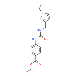 ChemSpider 2D Image | Ethyl 4-({[(1-ethyl-1H-pyrazol-3-yl)methyl]carbamoyl}amino)benzoate | C16H20N4O3