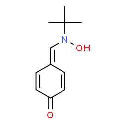 ChemSpider 2D Image | 4-{[Hydroxy(2-methyl-2-propanyl)amino]methylene}-2,5-cyclohexadien-1-one | C11H15NO2