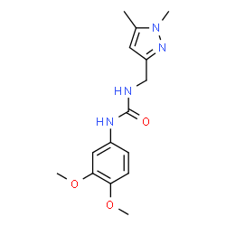 ChemSpider 2D Image | 1-(3,4-Dimethoxyphenyl)-3-[(1,5-dimethyl-1H-pyrazol-3-yl)methyl]urea | C15H20N4O3