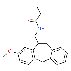 ChemSpider 2D Image | N-[(8-Methoxy-10,11-dihydro-5H-dibenzo[a,d][7]annulen-10-yl)methyl]propanamide | C20H23NO2