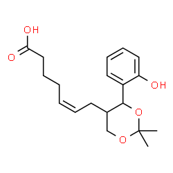 ChemSpider 2D Image | (5Z)-7-[4-(2-Hydroxyphenyl)-2,2-dimethyl-1,3-dioxan-5-yl]-5-heptenoic acid | C19H26O5
